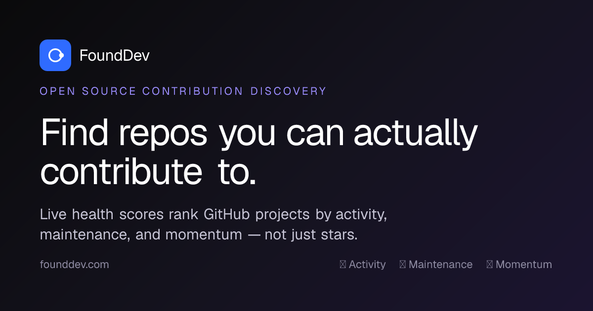 FoundDev — Open Source Discovery and GitHub Developer Matching